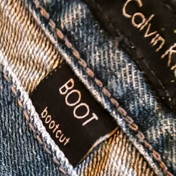 Men's Calvin Klein Bootcut Blue Jeans 34 Waist Inseam 32 - Picture 12 of 14